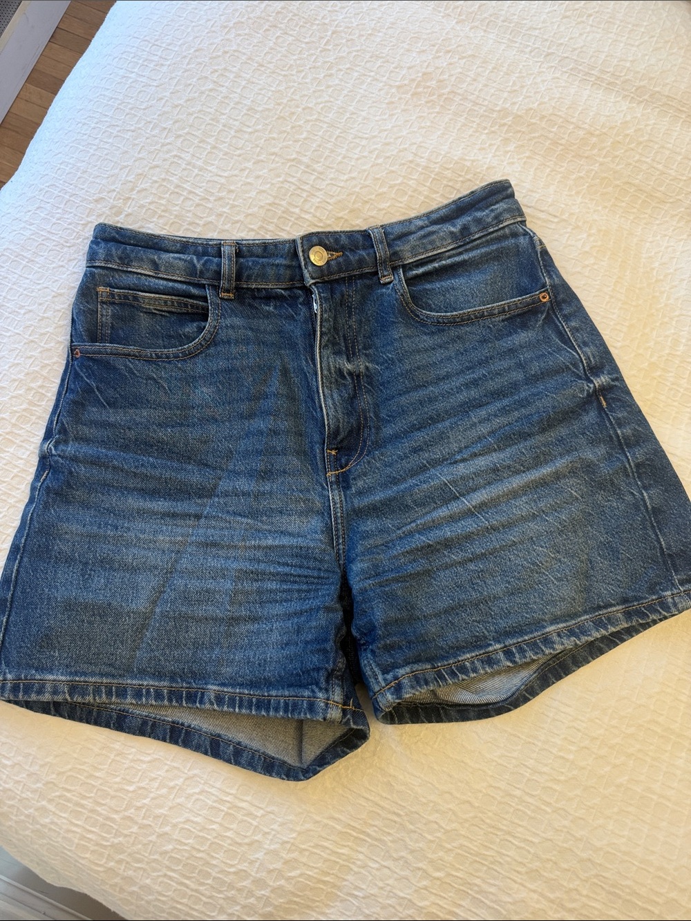 Zara High-Rise Blue Denim Women's Shorts